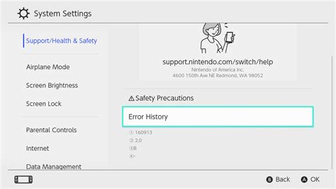 support nintendo switch error